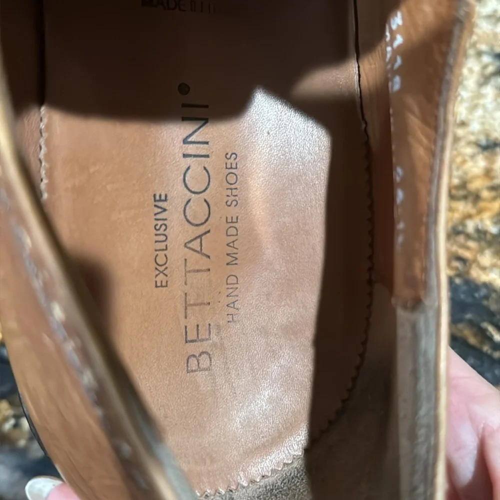 Bettaccini‎ mens shoes camel Mahogany brown leather shoes size13